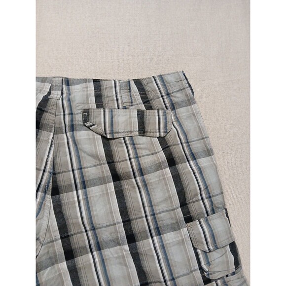 Lee Dungarees Cargo Short Men’s 40 Plaid Brown Blue Black Hiking Outdoor Shorts - Picture 11 of 13